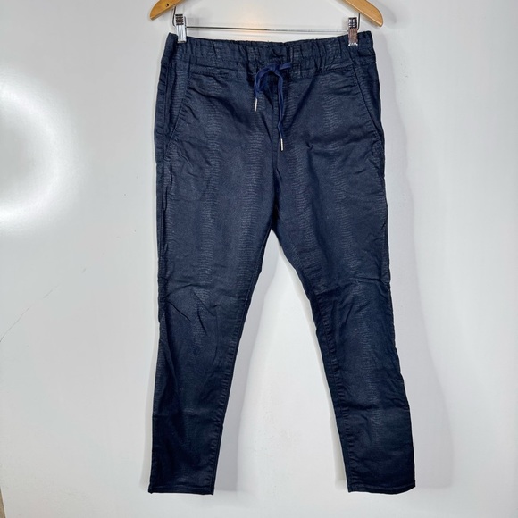 Bevy Flog Navy Subtle Snakeprint Print Pull On Pants Size 29